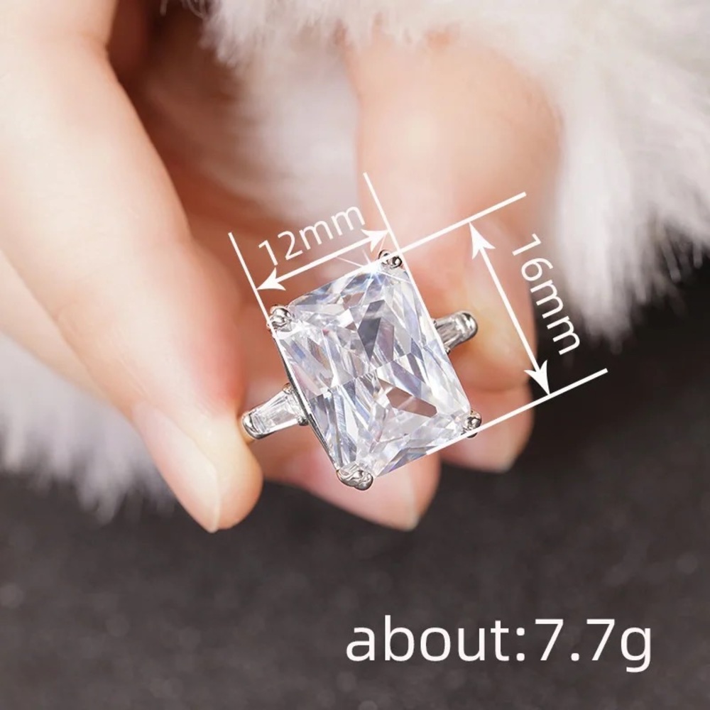 Gumbo Emerald Cut Emerald Cut VVS1 Clarity Lab Diamond White Gold Solitaire Ring